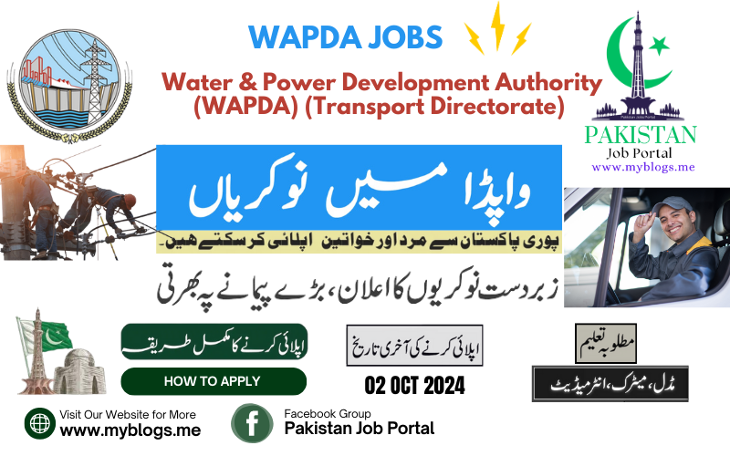 Jobs In WAPDA (Transport Directorate) 2024